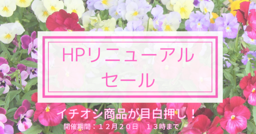 ★【お知らせ】ハルフレオンライン　jardinホームページリニューアルセール開催中